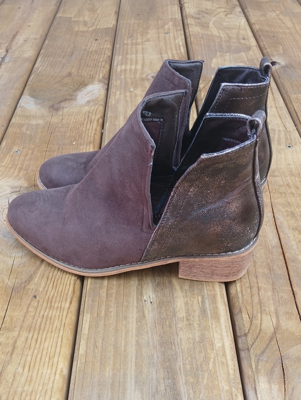 Brown Suede Women’s Slip-On Ankle Shoes